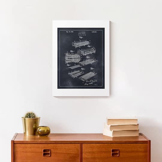 Plastic Harmonica Patent 12" x 16" Canvas Wall Art